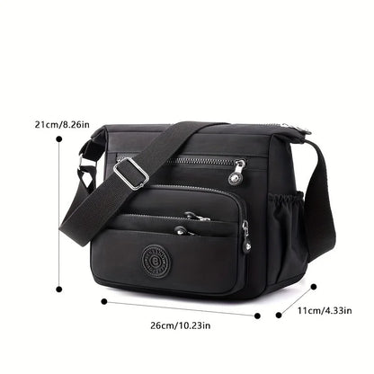 Lightweight Black Nylon Chic Crossbody Bag Women Adjustable Strap