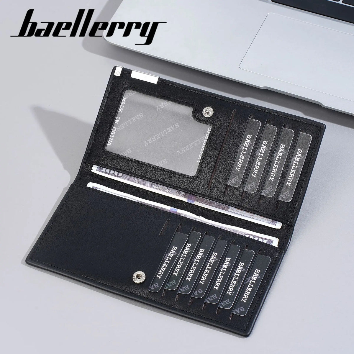 Men S Long Wallet Youth Business Multi-Slot Snap Wallet
