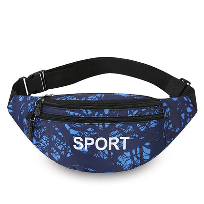Men S Mobile Phone Waist Bag Letter Graffiti Single-Shoulder Crossbody Bag Large-Capacity Nylon