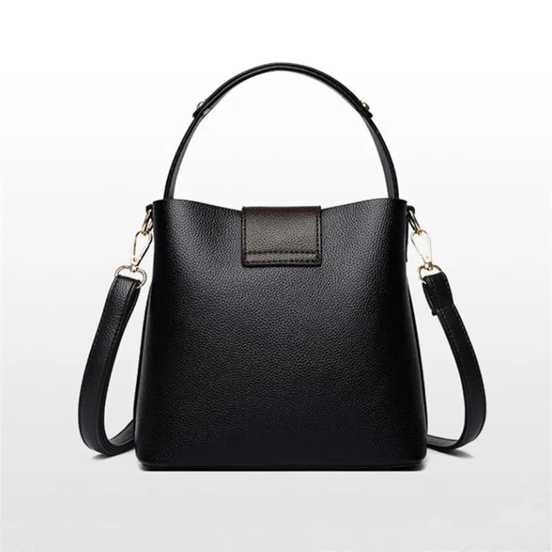 Leather Bucket Bag – Large Capacity Shoulder & Crossbody Handbag for Women