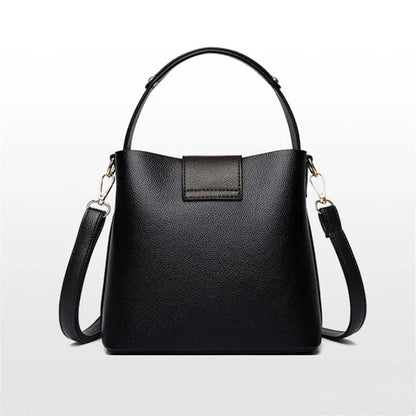 Leather Bucket Bag – Large Capacity Shoulder & Crossbody Handbag for Women