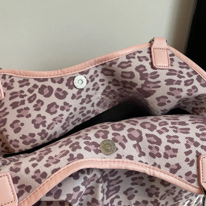 Brand Women S Shoulder Bag Y2k Sweet Polka Dot Handbag Korean Casual Versatile Leopard Print Brown