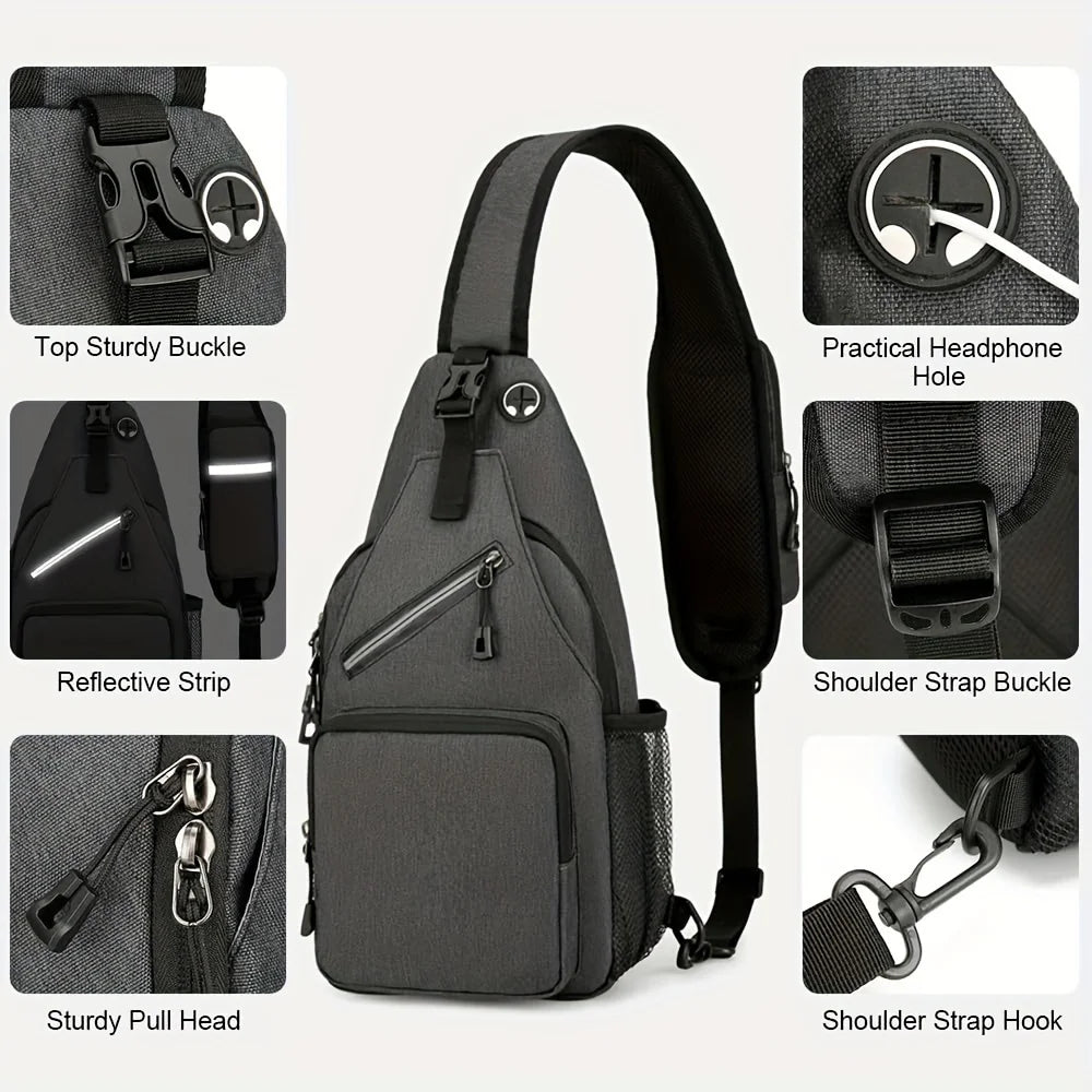 Waterproof Sling Bag for Men & Women – Large Capacity Chest Crossbody Pack