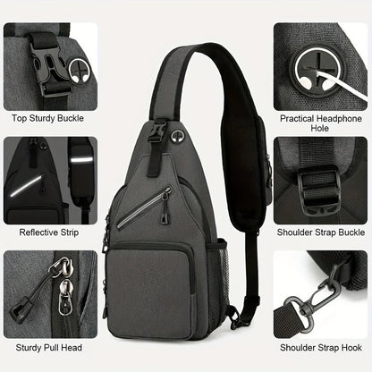 Waterproof Sling Bag for Men & Women – Large Capacity Chest Crossbody Pack