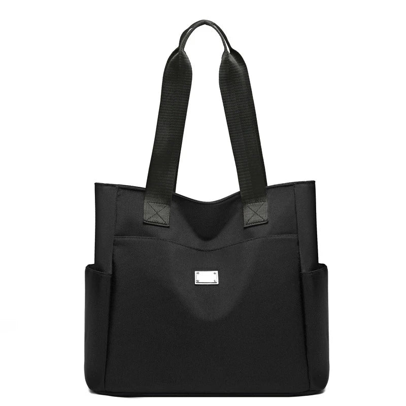Women's Nylon Tote Bag with Multi-Pocket & Zipper Closure