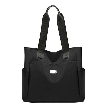 Women's Nylon Tote Bag with Multi-Pocket & Zipper Closure