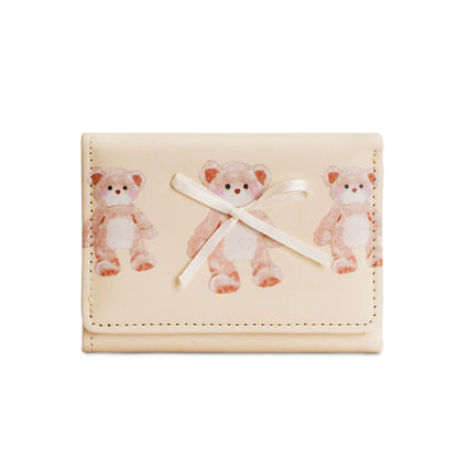 Cartoon Cute Three-Fold Multi-Functional Student Loose Change Card Holder Wallet