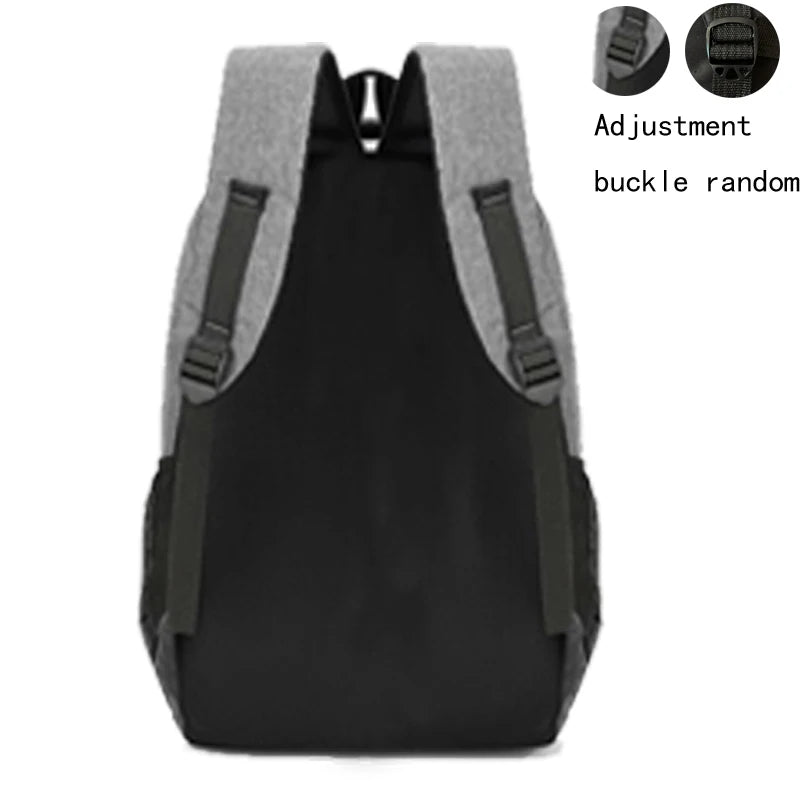 Solid Color Nylon Laptop Bag Men Daily Work Generous Capacity Travel Backpack