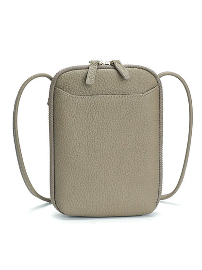 Genuine Leather Zipper Crossbody Bags Female Large Capacity Shoulder Women Solid Phone Purse Flap