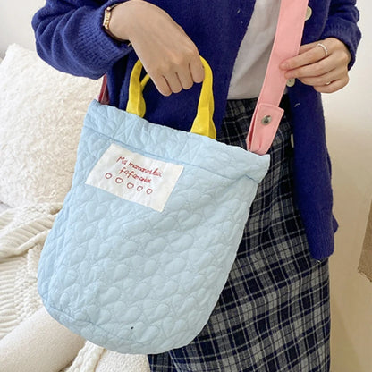 Korean Version Sweet Bento Bag Fashionable Large Capacity Purple Handbag Crossbody Mommy