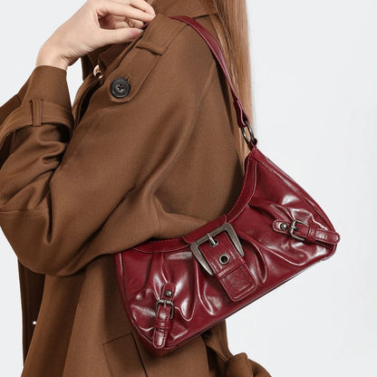 Y2k Retro Pleated Hobo Shoulder Bag Women Selling Maillard Style Underarm Clutch Handbags Travel