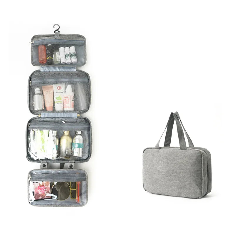Four-Fold Dry Wet Separation Portable Bag Hanging Multi-Color Storage Toiletries Cosmetics