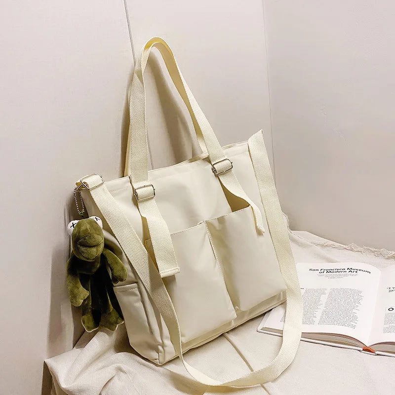 Large Capacity Nylon Tote Bag for Women – Waterproof Shoulder & Crossbody