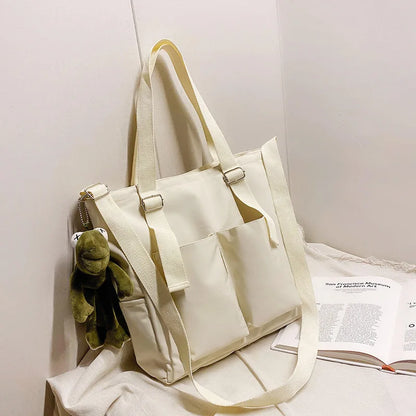Large Capacity Nylon Tote Bag for Women – Waterproof Shoulder & Crossbody