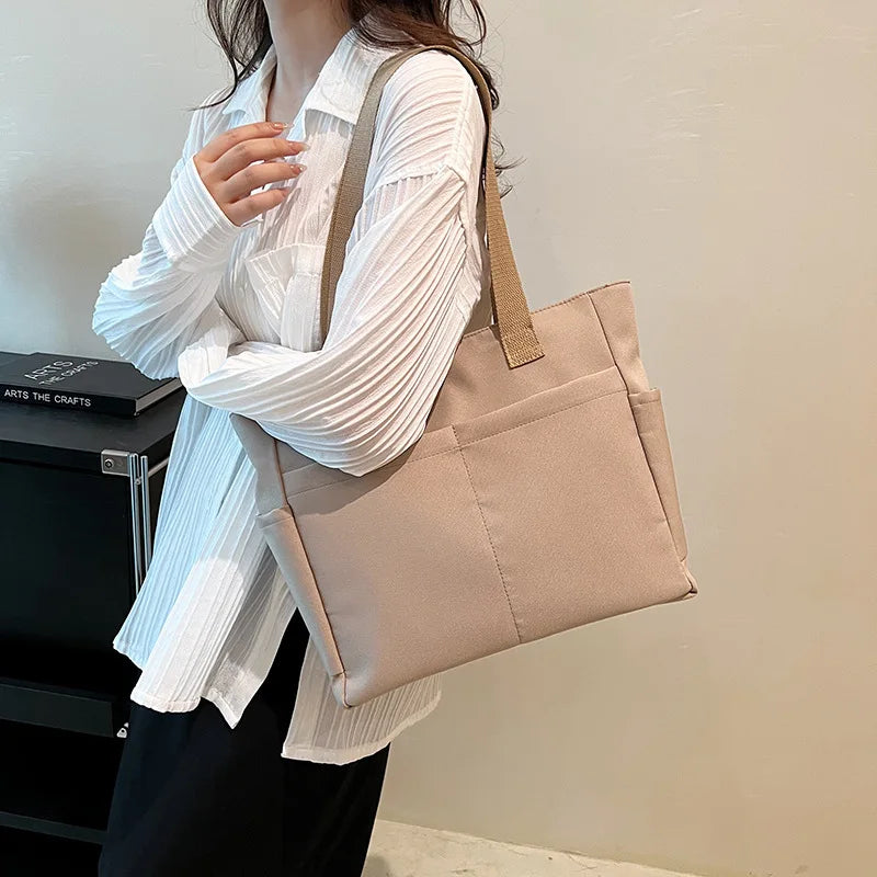 Canvas Tote Bag – Large Capacity Japanese Style Shoulder Bag