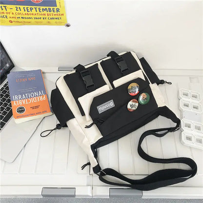 Waterproof Canvas Messenger Bag – Multi-Pocket Crossbody