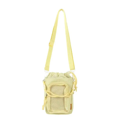 Water Bottle Crossbody Bag – Drawstring Shoulder Bag with Clear Pocket