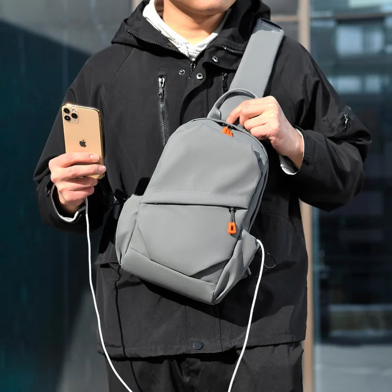 Men S Women Waterproof Film Large-Capacity Chest Bag Cross-Body Shoulder Backpack Leisure
