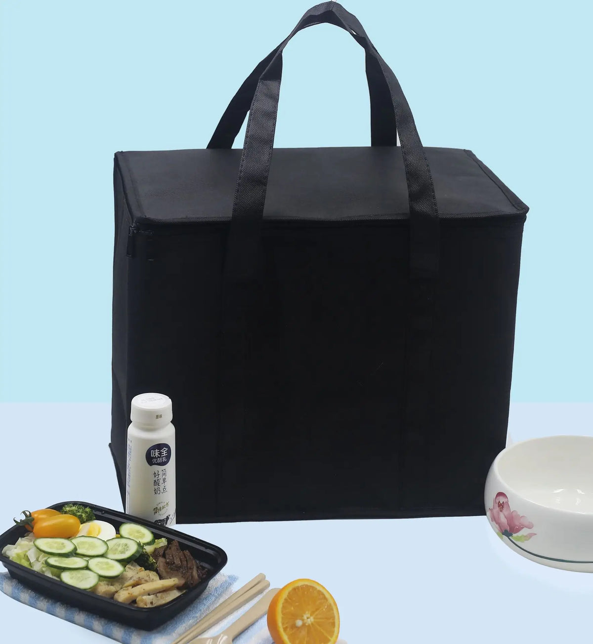 Homefish Xl Large Insulated Cooler Tote Bag Lightweight Sturdy Zipper Food Thermal Grocery Pizza