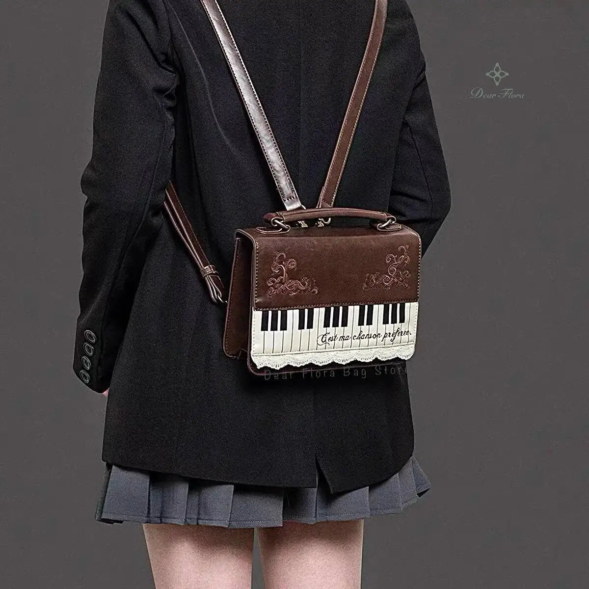 Piano Ita Bag – Vintage Brown Crossbody Shoulder Bag for Women