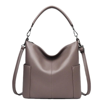 Large-Capacity Bucket Bag Women Soft Leather Hand-Held Large Bag Single-Shoulder Crossbody Bag