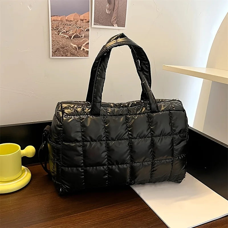 Quilted Solid Color Padded Travel Bag - Durable Portable Stylish - Perfect Sports