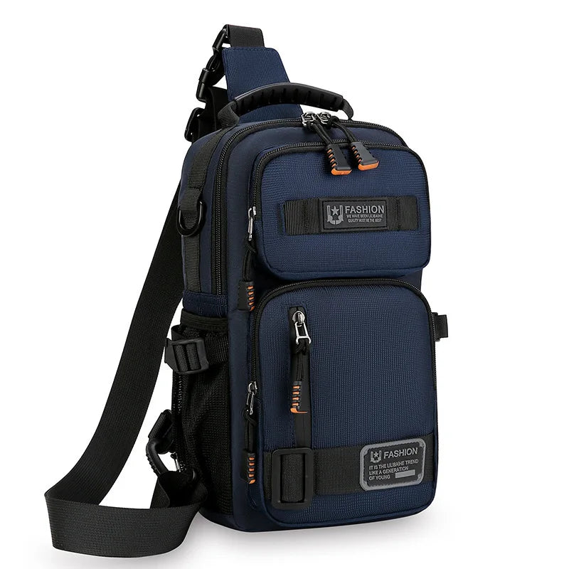 Men's Oxford Sling Chest Bag – Multi-Pocket Crossbody