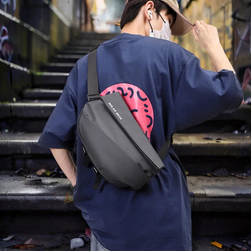 Multifunctional Men S Cross-Body Chest Bag Cycling Function Shoulder Backpack Boys Sports Commuting