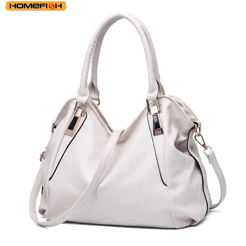 Homefish Casual Women Shoulder Bag Solid Color Soft Large Capacity Crossbody Handbag - Soft