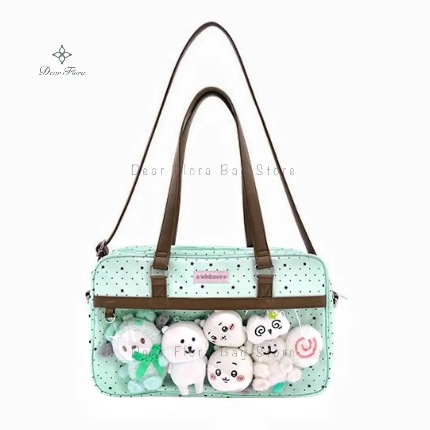 Lace Ita Bag Large Capacity – Transparent Pocket Shoulder Bag for Badge Display