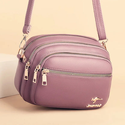 PU Leather Multi-Pocket Crossbody Bag for Women