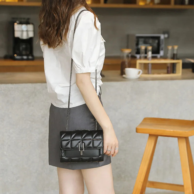 Elegant Mini Plaid Crossbody Bags Women Classic Flap Shoulder Bag Purse Adjustable Strap Faux