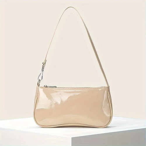 Patent Leather Underarm Bag – Minimalist Small Shoulder Purse
