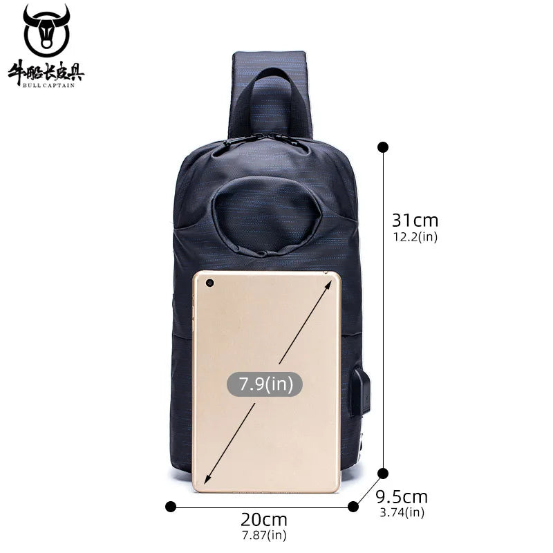 Oxford Cloth Wear-Resistant Kettle Chest Bag Men S Shoulder Crossbody Large Capacity Multi-Function