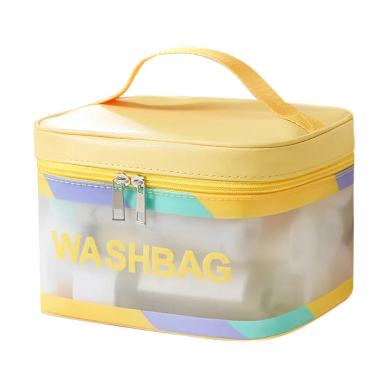 Waterproof Makeup Bag Portable Large Capacity Transparent Colorful Toiletries Travel Cosmetics