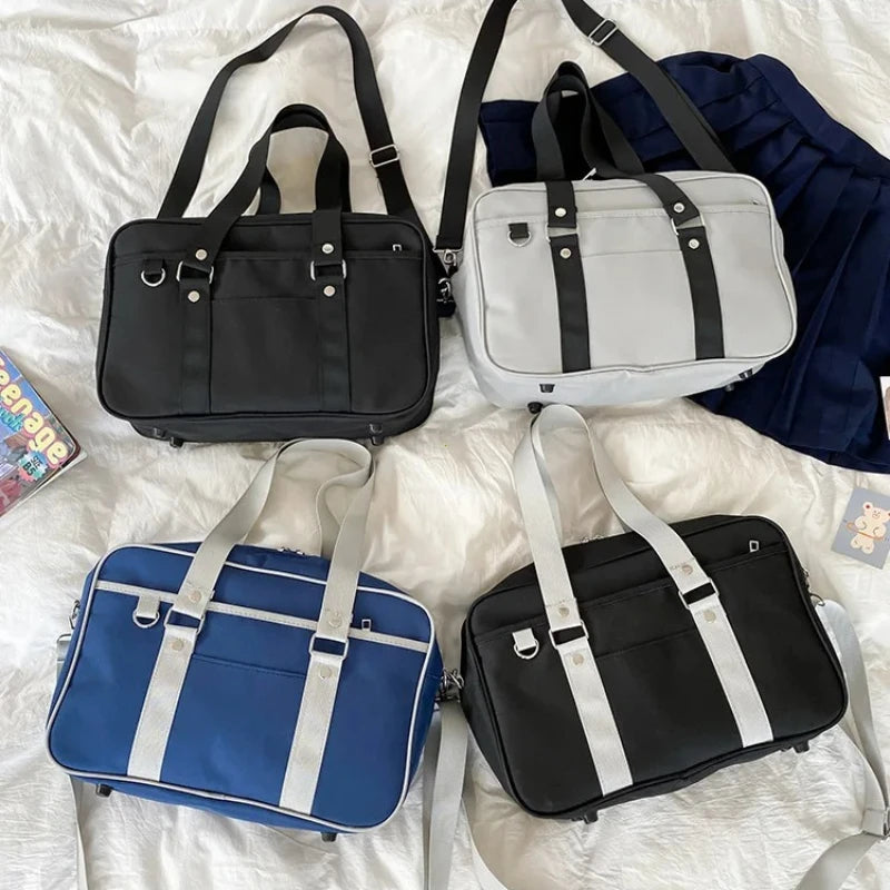 Japanese Schoolbag Women Handbag Shoulder Book Bag Jk Uniform Laptop Commuter Briefcase Comic Girl
