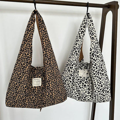 Casual Simple Polka Dots Japanese Korean Ins Modern Small Leopard Print Messenger Bag Single