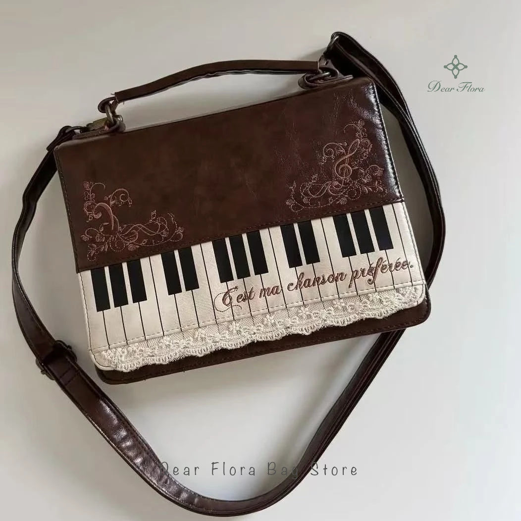 Piano Ita Bag – Vintage Brown Crossbody Shoulder Bag for Women