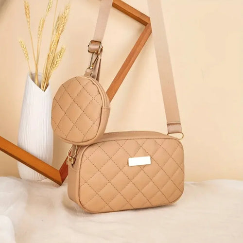 Quilted Crossbody Bag with Detachable Mini Coin Purse