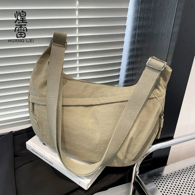 Fashionable Languid Lazy Wind Large Capacity Crossbody Bag Simple All Kinds Nylon Female Trend Light