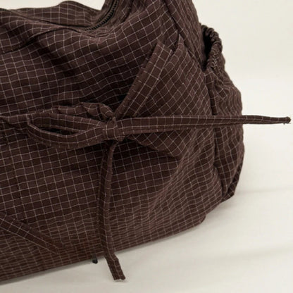 Fashionable Nylon Plaid Texture Crossbody Bag Casual Versatile Small Unique Hobo Luxury Brand