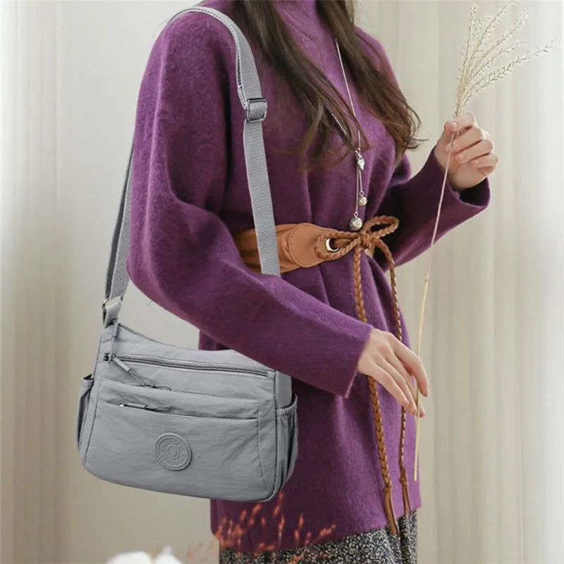 Women's Multi-Pocket Crossbody Bag Casual Nylon Shoulder Bag