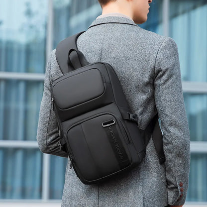 Large Capacity 14-Inch Crossbody Bag Men Oxford Fabric Waterproof Business Casual Single-Shoulder