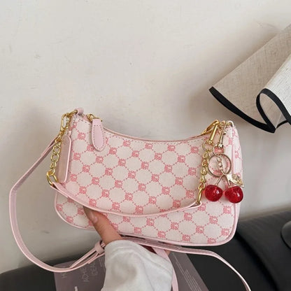 Monogram Shoulder Bag – Cherry Charm Mini Underarm Purse