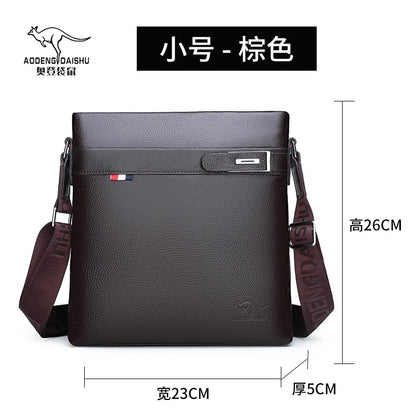 Top-Grain Cowhide Men S Single-Shoulder Crossbody Bag Large Capacity Crossbody Bag