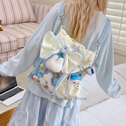 Drawstring Ita Bag – Transparent Crossbody Shoulder Bag