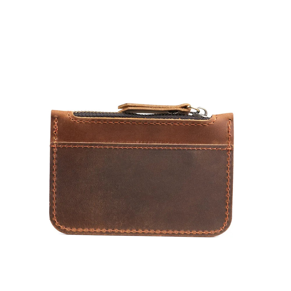 Light Thin Card Case Leather Coin Purse Short Portable Coin Cash Bag