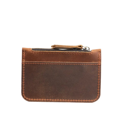 Light Thin Card Case Leather Coin Purse Short Portable Coin Cash Bag
