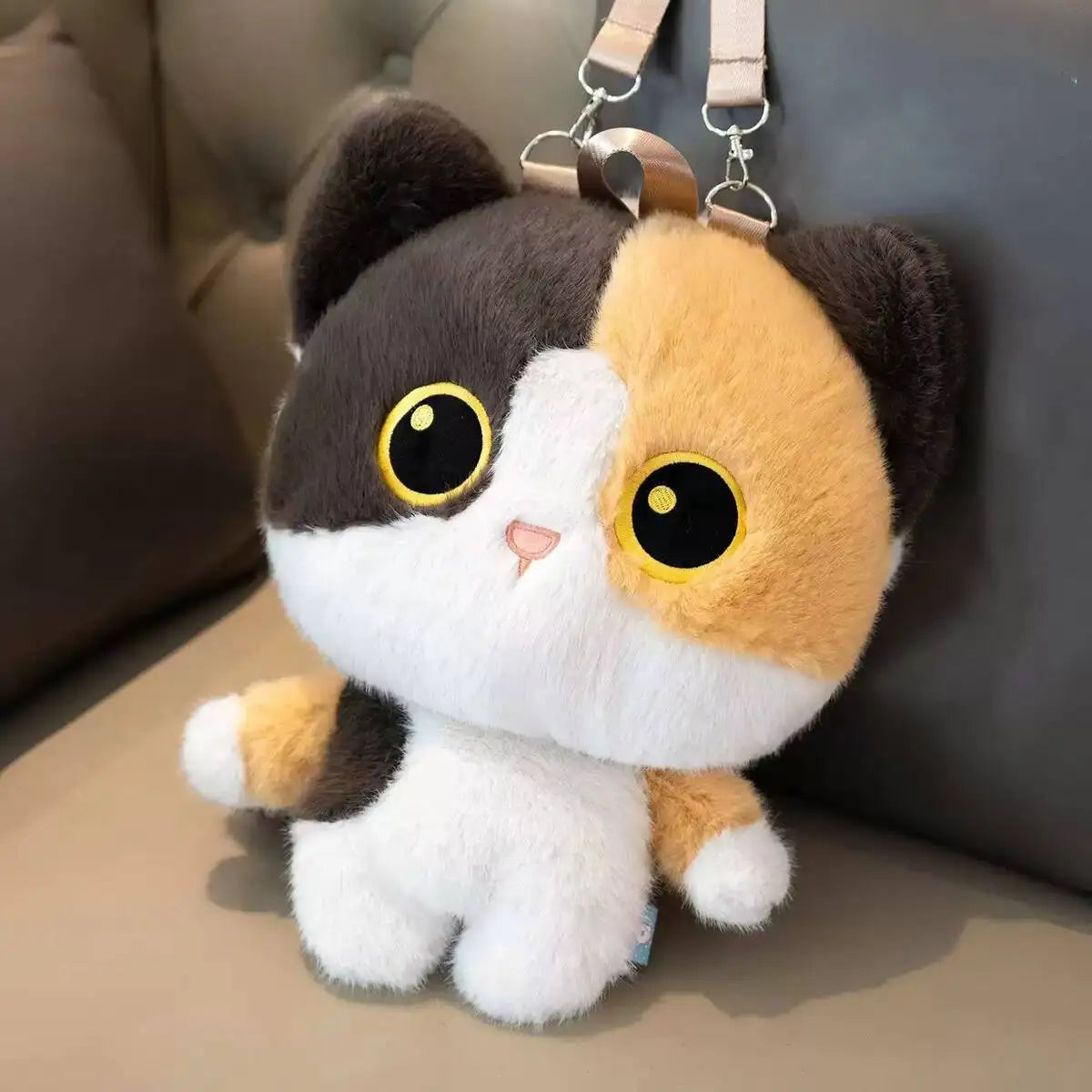 Kawaii Cat Plush Backpack – Cute Stuffed Kitten Shoulder Bag