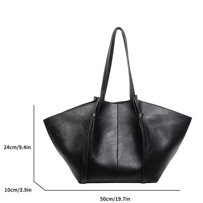 Vintage Tote Bag Delicate Quilting Base Studs Detachable Pouch Large Capacity Magnetic Snap Pu